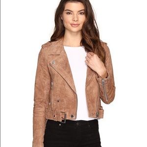 Blank NYC suede moto jacket in brown